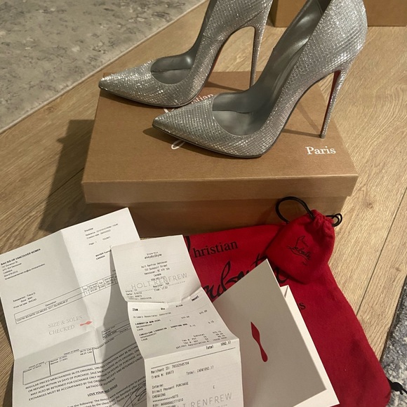 Christian Louboutin So Kate silver glitter size 37 - Picture 8 of 8